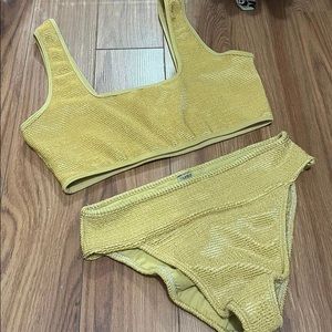 Montce Yellow Textured Bikini TOP ONLY